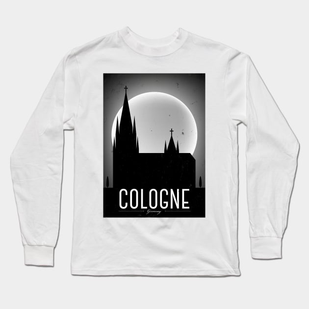 Cologne city poster Long Sleeve T-Shirt by kursatunsal